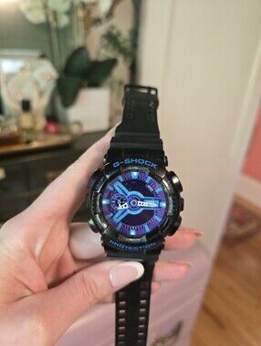 G-Shock GA-110 Black Watch with Blue & Purple Accents